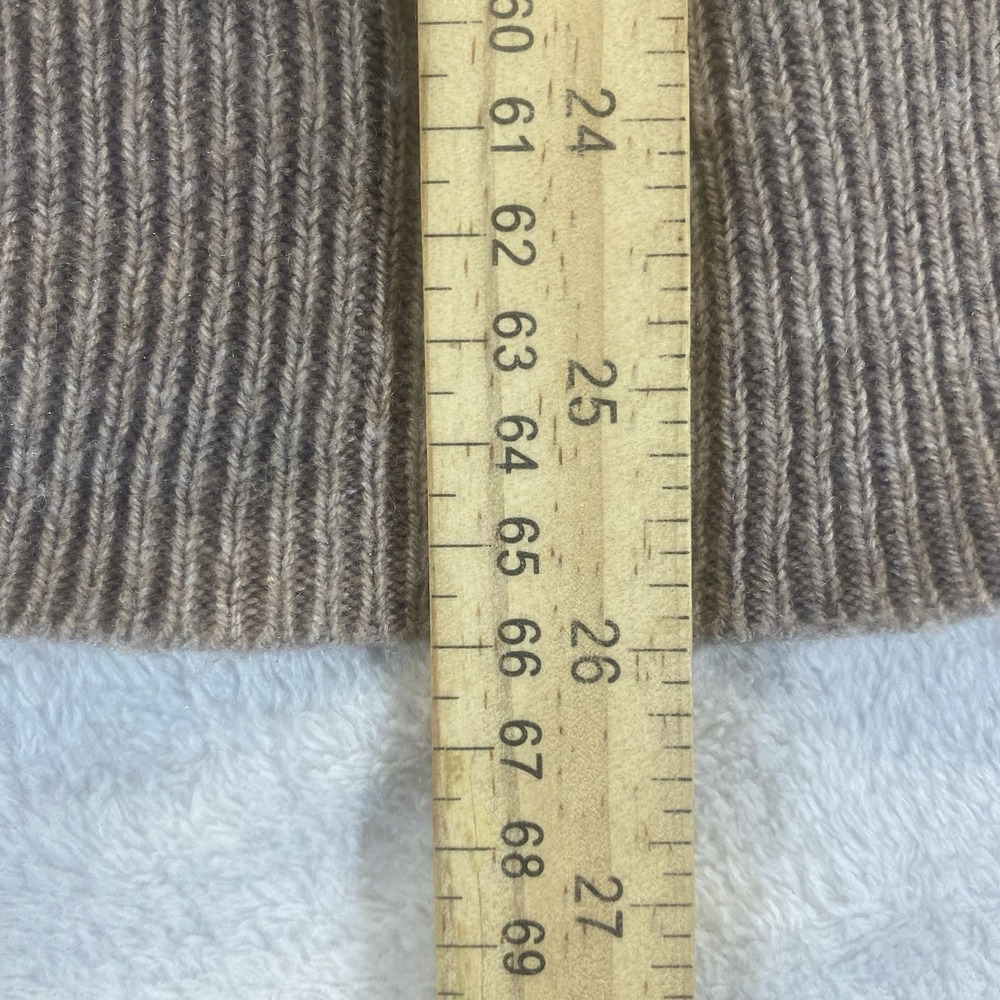 J Crew Mens L Striped Lambs Wool Sweater Beige Blue Orange Academia Dad - Picture 4 of 8